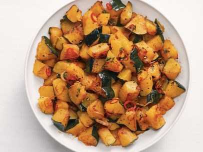 Roasted acorn squash with jalapeño