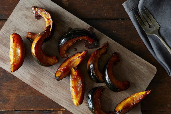 Roasted acorn squash with maple and red pepper flakes