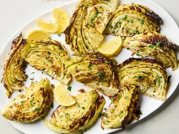 Roasted anchovy butter cabbage