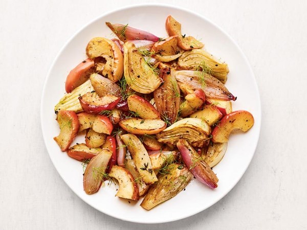 Roasted apples and fennel