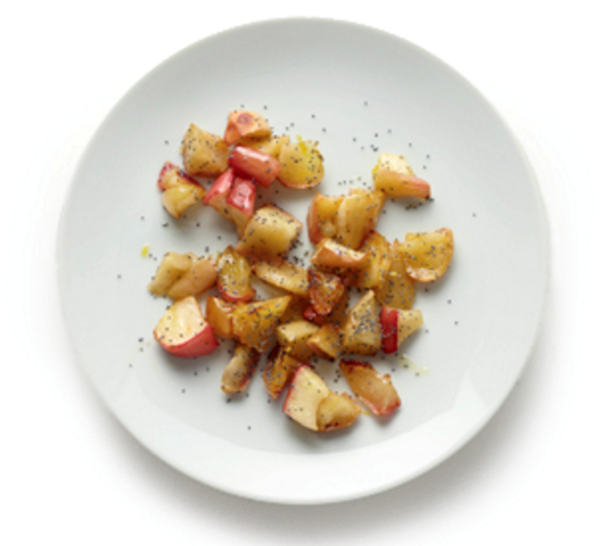 Roasted apples with lemon and poppy seed