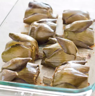 Roasted artichokes with lemon vinaigrette