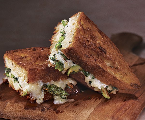 Roasted asparagus and fresh herb grilled cheese