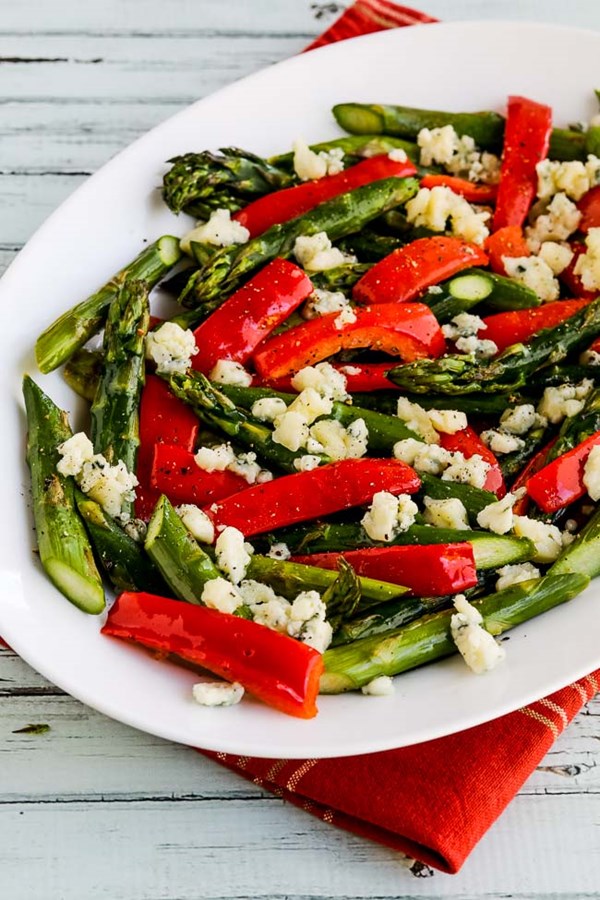 Roasted asparagus and peppers