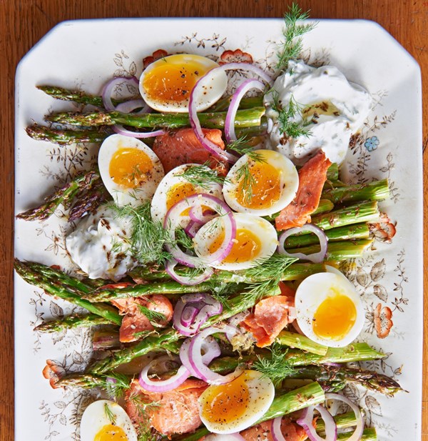 Roasted asparagus and salmon