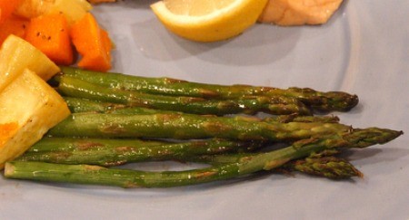 Roasted asparagus with balsamic browned butter