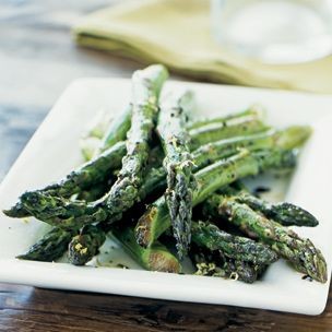 Roasted asparagus with balsamic glaze and lemon zest
