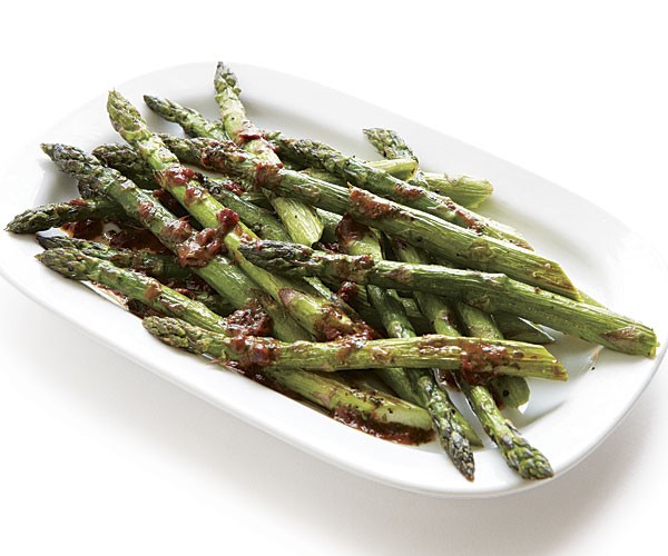 Roasted asparagus with chipotle-lime butter