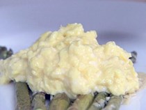 Roasted asparagus with scrambled eggs