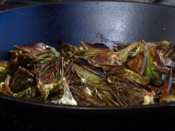 Roasted baby artichokes
