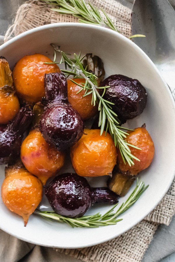 Roasted baby beets