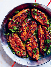 Roasted baby sweet potato mash