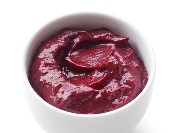 Roasted banana and blueberry puree