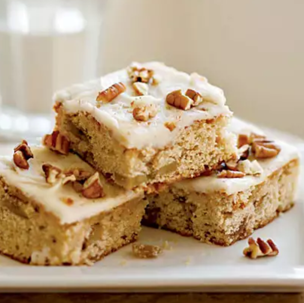 Roasted banana bars with browned butter-pecan frosting