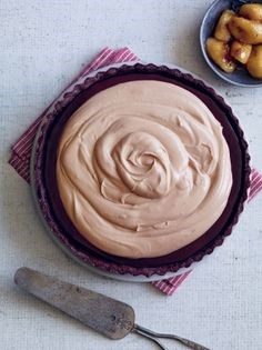Roasted banana marmalade chocolate tart