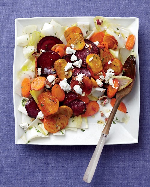 Roasted beet and carrot salad