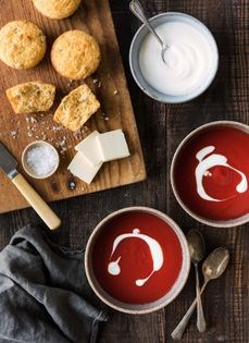 Roasted beet and carrot soup