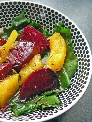 Roasted beet and citrus salad with poppy seed dressing