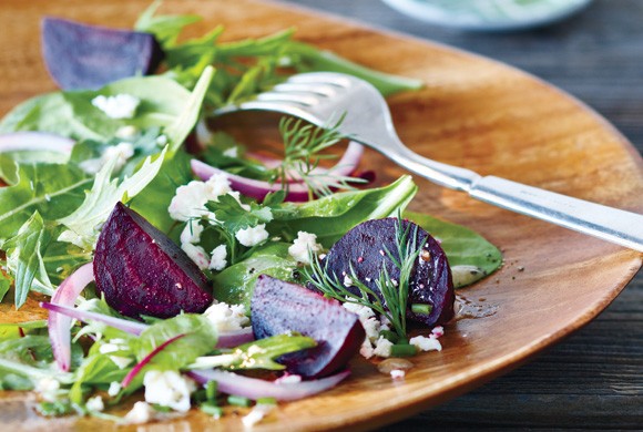 Roasted beet and feta salad