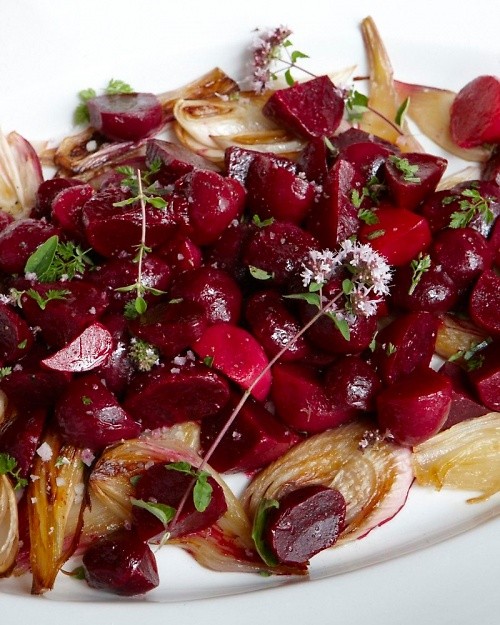 Roasted-beet-and-onion salad