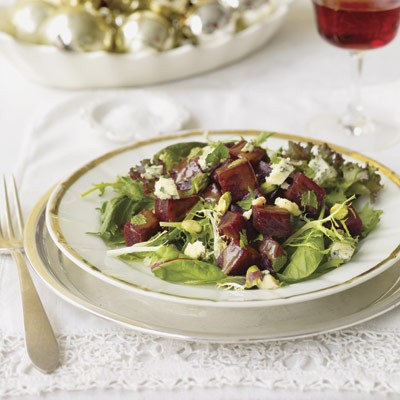 Roasted-beet and pistachio salad