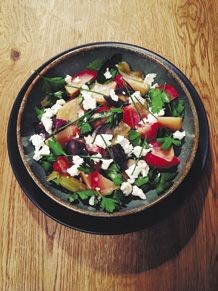 Roasted beet salad with fresh spring herbs