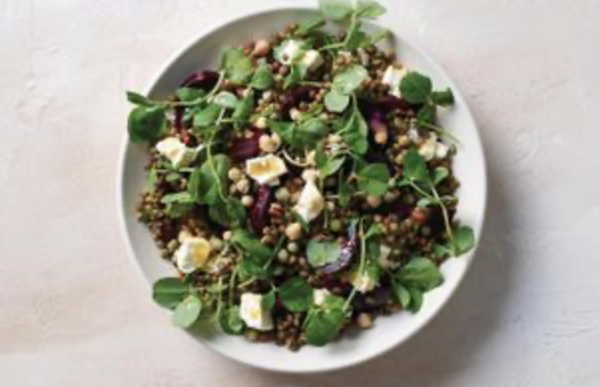 Roasted beetroot and French-style lentils