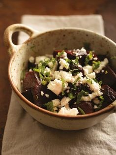 Roasted beetroot, feta and mint salad