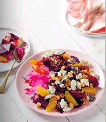 Roasted beetroot, goat's cheese and orange salad