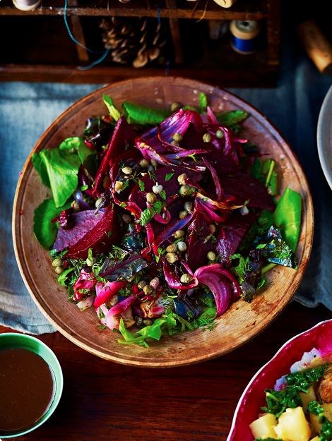 Roasted beetroot, red onion and watercress salad