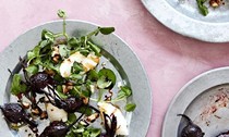 Roasted beetroot, walnut, watercress and mascarpone salad