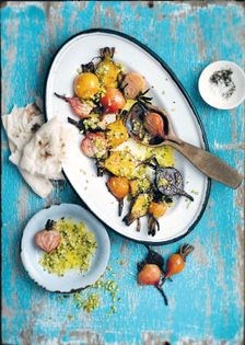 Roasted beetroot with pistachio & lemon herb dressing