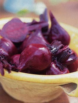 Roasted beets and onions