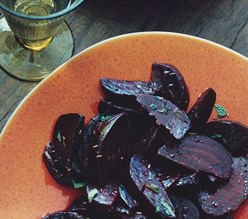 Roasted beets with cumin and mint