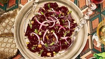 Roasted beets with dukkah and sage