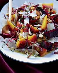 Roasted beets with hazelnuts and goat cheese