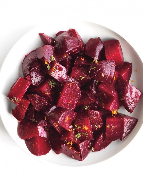 Roasted beets with orange and thyme