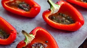 Roasted bell pepper boats