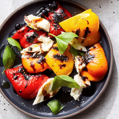 Roasted bell pepper salad with mozzarella & basil