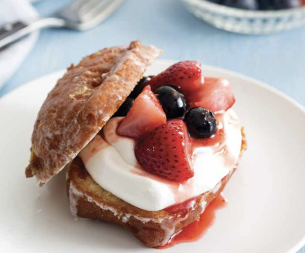 Roasted berry shortcakes