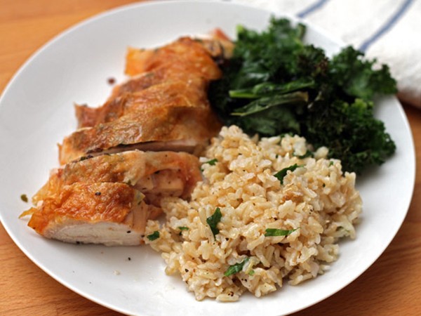 Roasted bone-in chicken breast