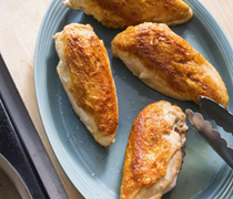 Roasted bone-in chicken breasts