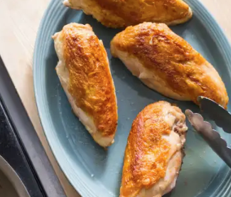 Roasted bone-in chicken breasts