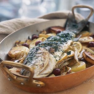 Roasted branzino with fennel