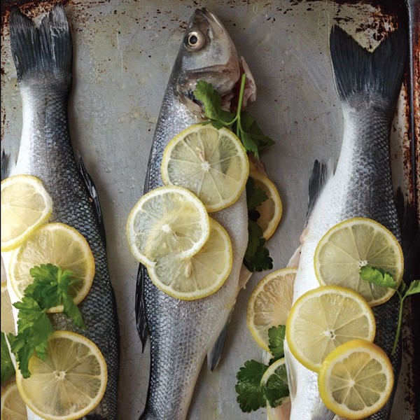 Roasted branzino with herbed farro (Branzino arrosto con farro)