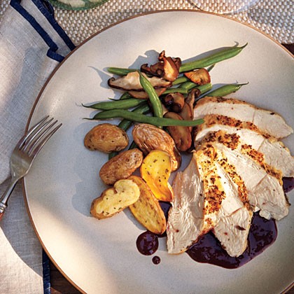 Roasted breast of chicken with Pinot Noir sauce