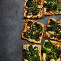 Roasted broccoli, anchovy and chilli tartlets