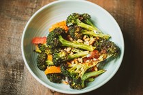 Roasted broccoli and citrus salad with labneh