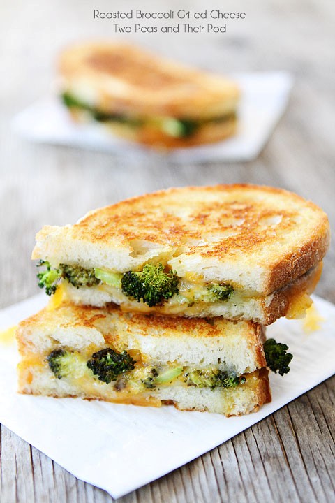Roasted broccoli grilled cheese