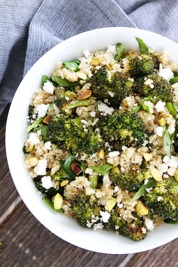 Roasted broccoli quinoa salad